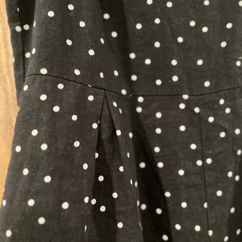 Roxy Black/White Polka Dot Cropped Wide Leg Jumpsuit Size Small